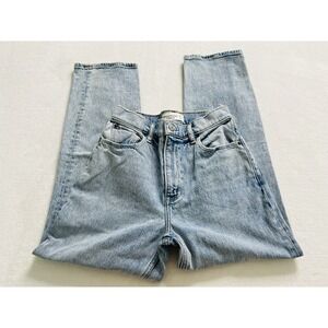 Abercrombie & Fitch The 90's Straight Ultra High Rise  Womens Light Wash Blue 26